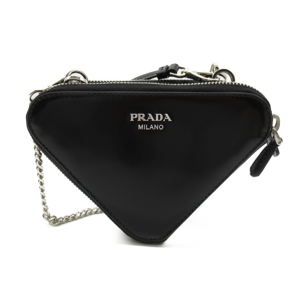 Prada Pouch Black Brushed Shoulder